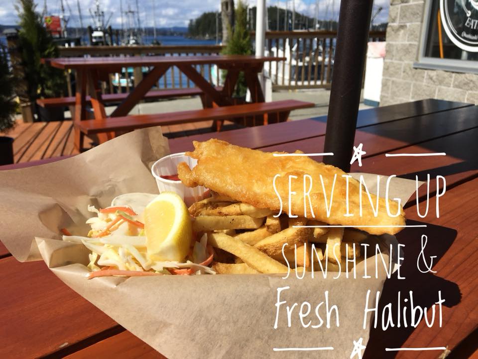 Halibut dish at Coveside Seafood Eatery